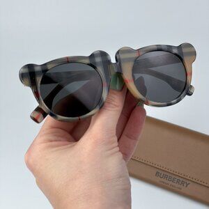 Burberry JB4355 KIDS 377887 BRAND NEW Sunglasses Vintage Check Grey Round Unisex